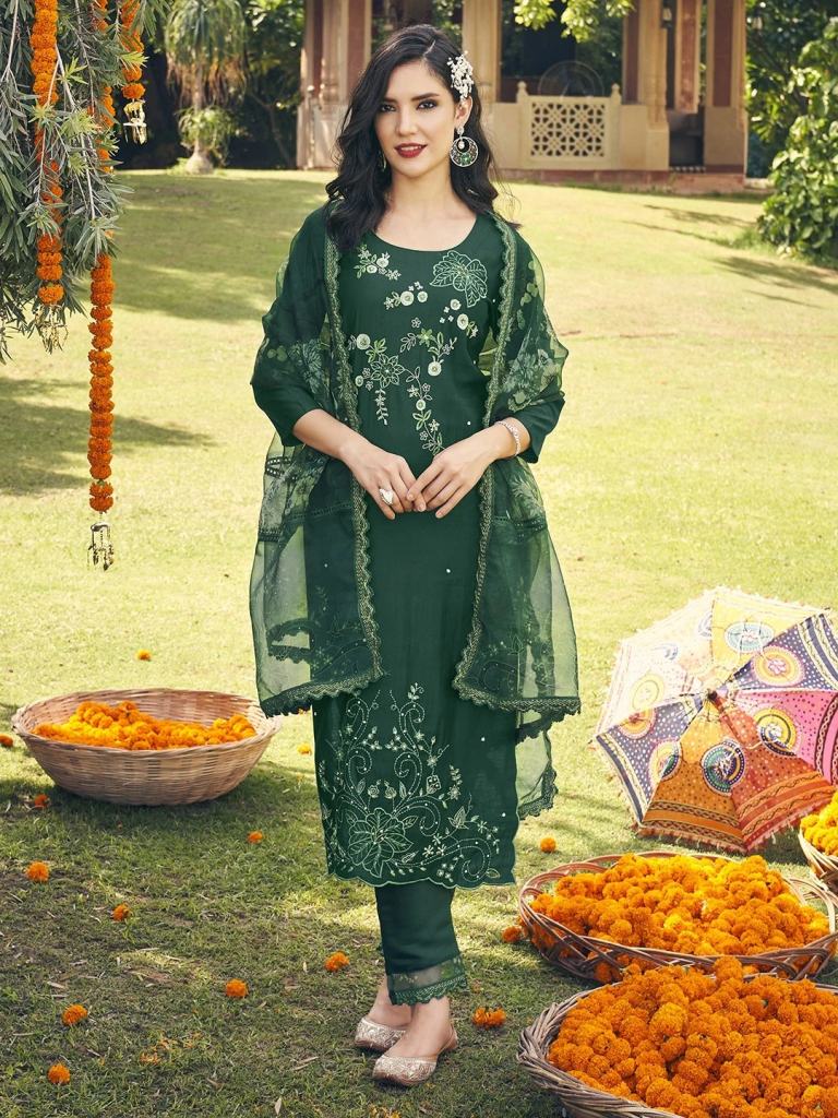 Indo Era 2377 Festive Wear Flora Embroidered Kurta Set