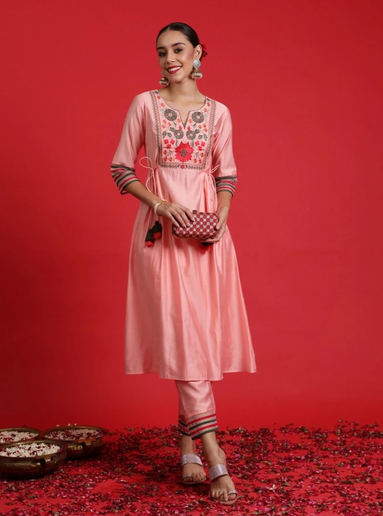 Indo Era 2404 Thread Embroidered Kurta With Trousers