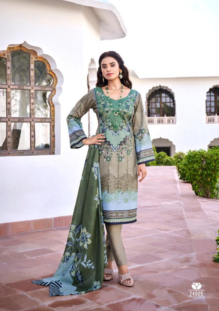 Ishaal Gulmohar vol  24 Printed Cotton Karachi Dress Material