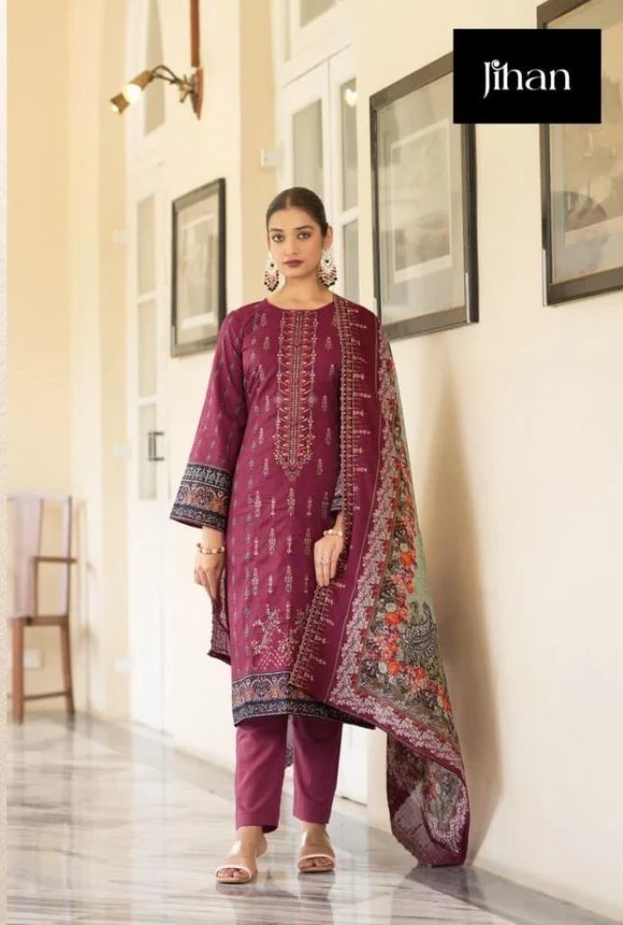 Jihan Bin Saeed 3334 Pure Lawn Printed Pakistani Suits