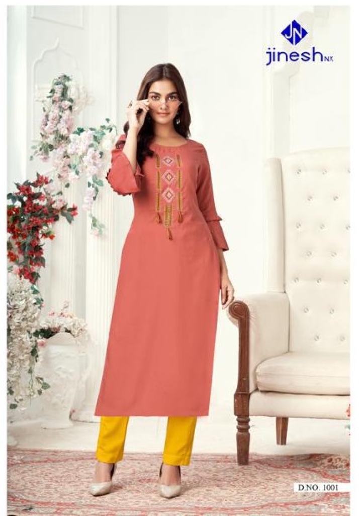 Jinesh Nx Zarina  catalog Fancy  Embroidery Kurtis