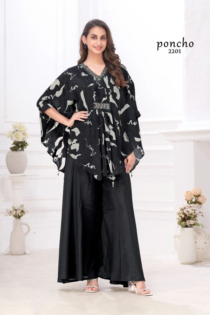 Jivora Poncho Pure Muslin Digital Printed Kaftan Kurti Wholesale