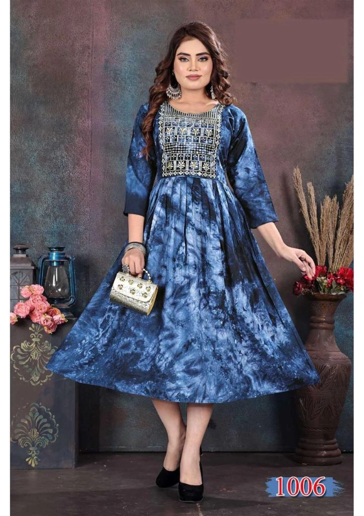 Jlf Aarna V1 Rayon Anarkali Long Kurtis