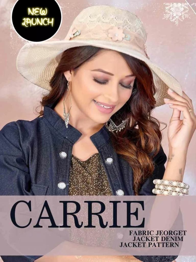 Jlf Carrie Georgette Kurti With Denim Jacket Collection