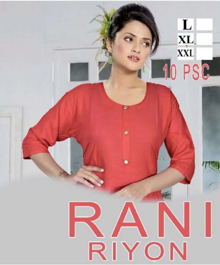 Jlf Rani Rayon Plain Casual Wear Kurti