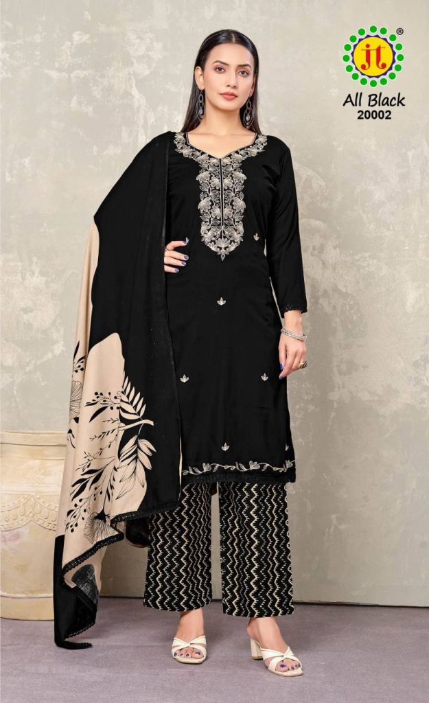 Jt All Black Vol 20 Dress Material