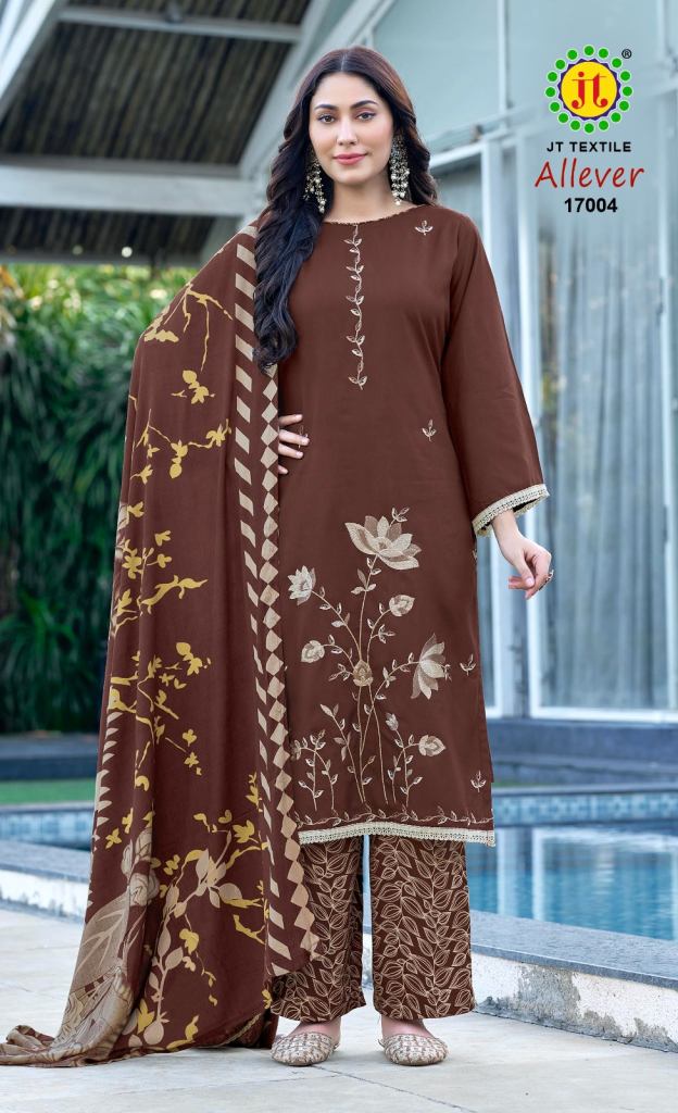 Jt Allever Vol 17 Embroidery Work Designer Dress Material