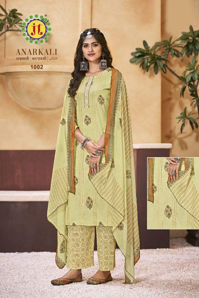 Buy Jt Anarkali Lawn Cotton Designer Wear Dress Material Collection