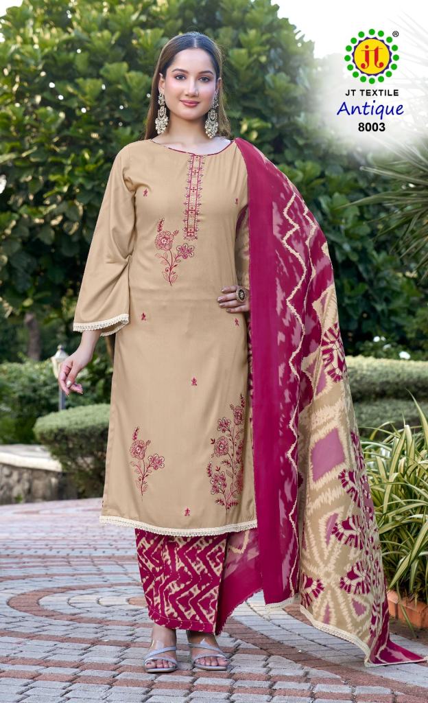 Jt Antique Vol 8 Embroidery Work Dress Material