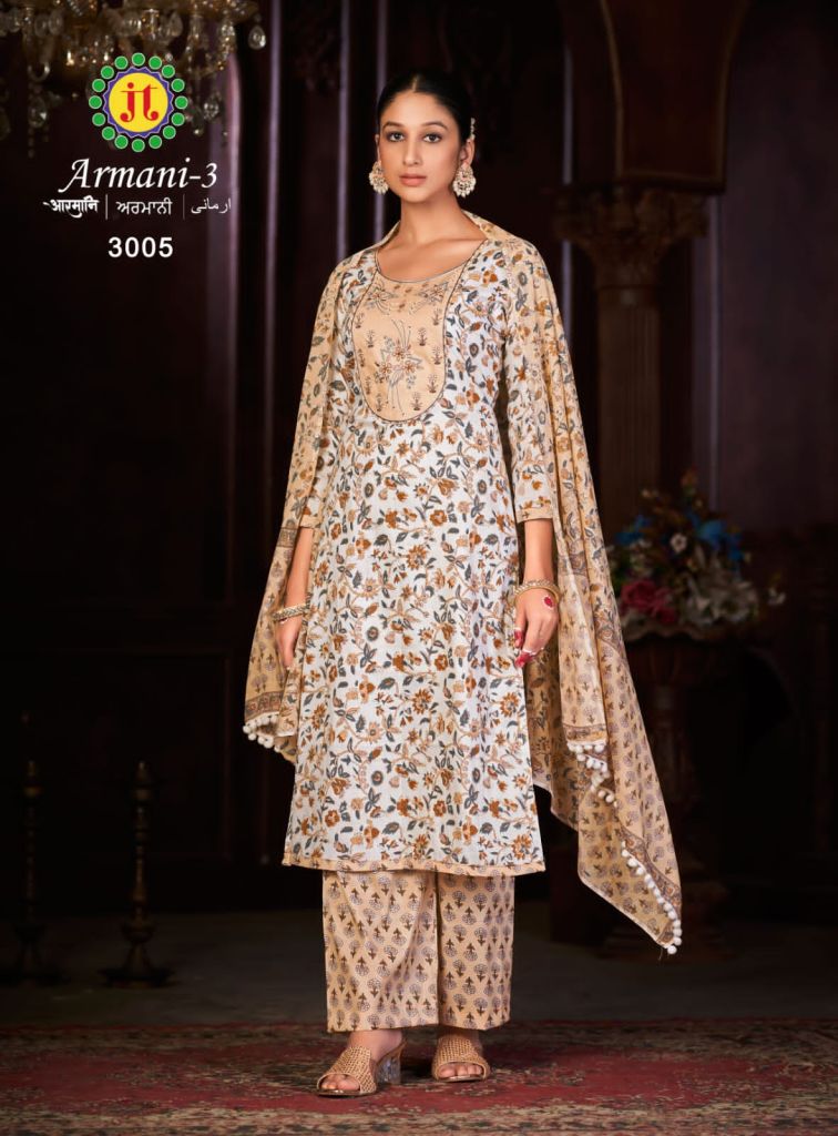 Jt Armani Vol 3 Regular Wear Slub Cotton Dress Material Collection