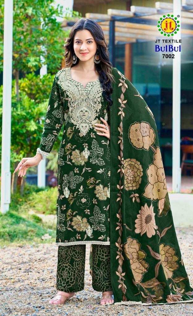 Jt Bulbul Vol 7 Embroidery Work Dress Material