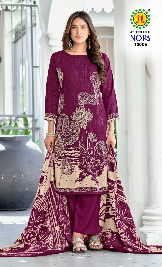 Jt Nora Vol 10 Printed Designer Dress Material