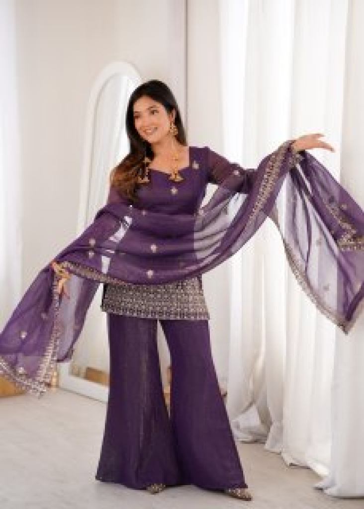 KB-301 CRUNCHY SILK FABRIC WITH EMBROIDERY Pakistani suits