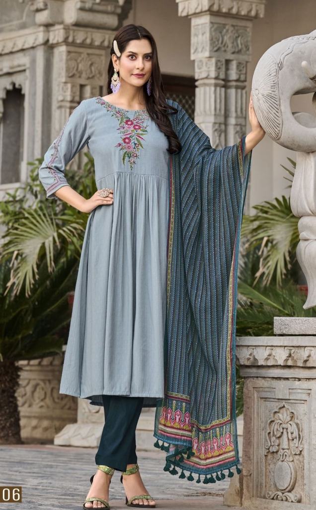 Kadlee Diva Party Wear Nyra Cut Kurti Bottom With Dupatta