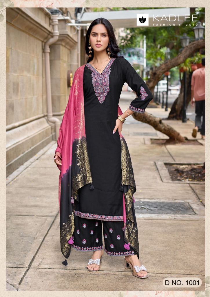 Kadlee Indriya work Kurti Pant And Dupatta