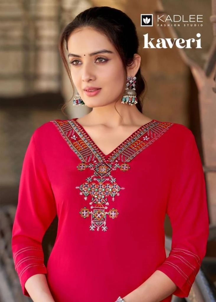 Kadlee Kaveri Rayon Handwork Plazzo With Kurti 