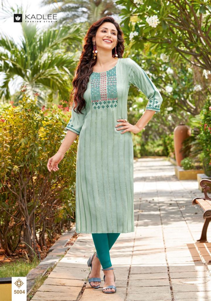 Kadlee  Mahek Rayon Embroidery Handwork Casual wear Kurtis 