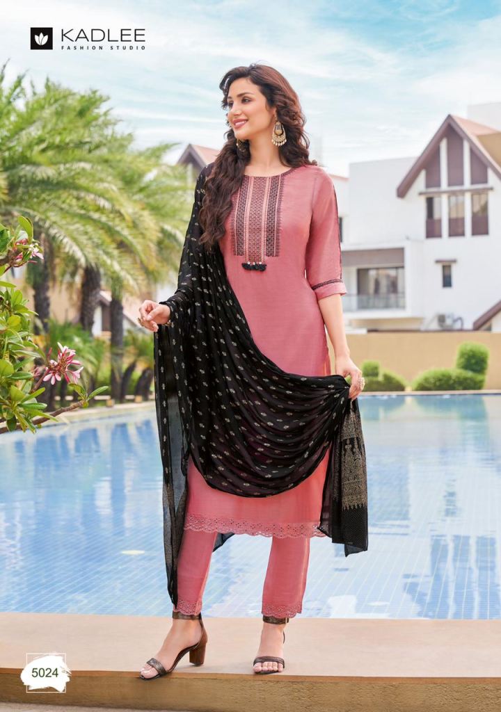 Kadlee Shanaya  vol 4 Viscose Weaving Handwork Fancy Wear Kurti Bottom And Dupatta