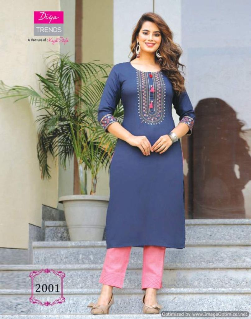 Kajal Style Casual Diaries  vol 2 Ethnic Wear Embroidery Casual Kurti Catalog 