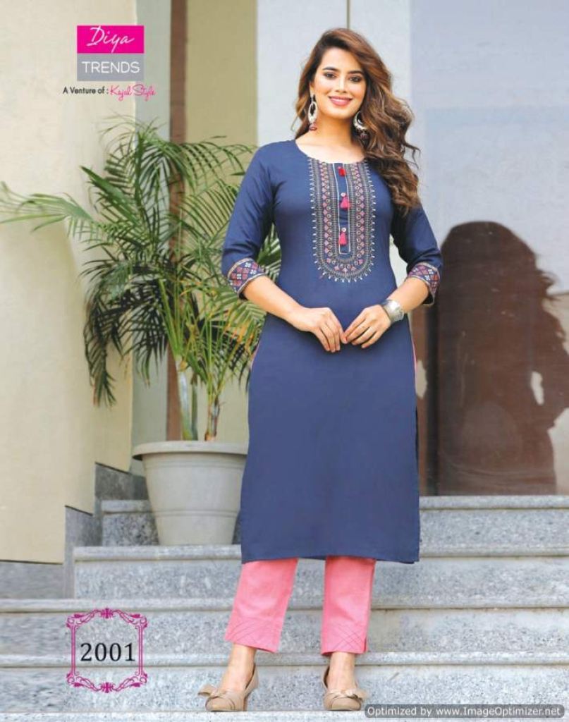 Kajal Style Casual Diaries vol 2 Ethnic Wear Embroidery Casual Kurti  Catalog,