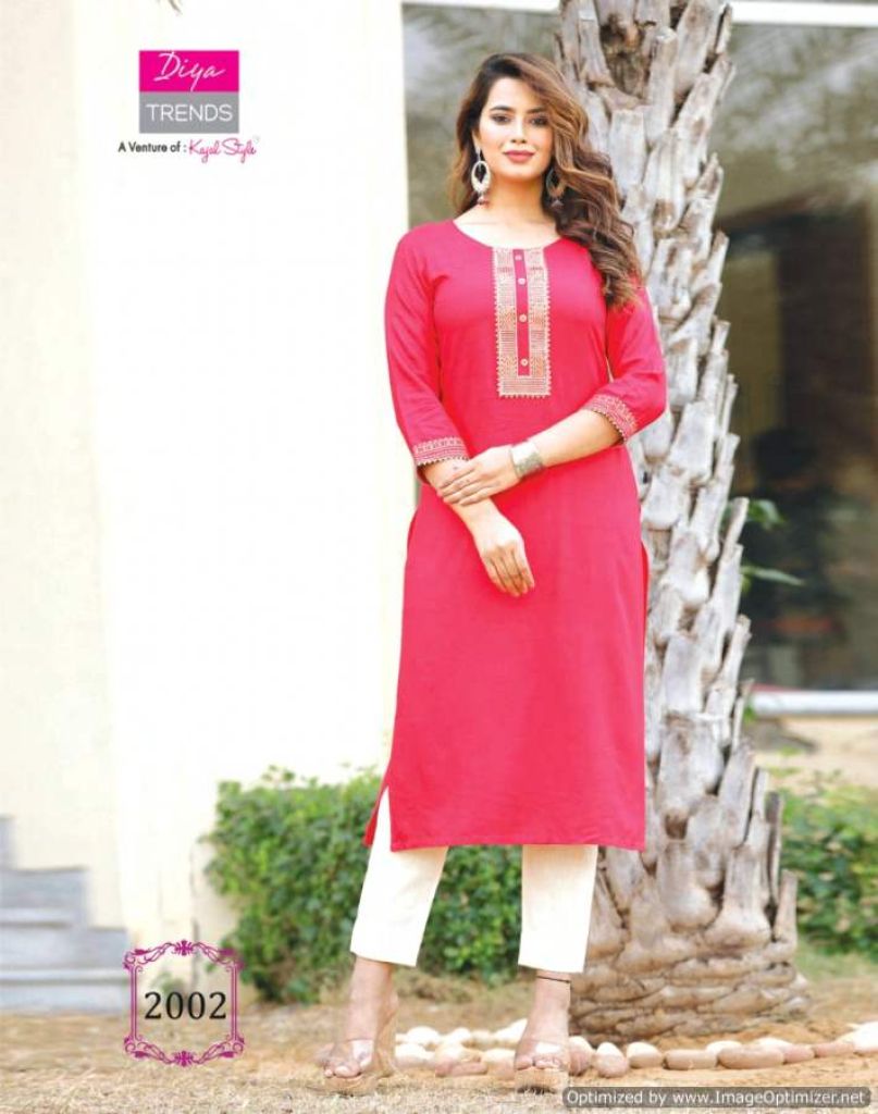 Rani Cotton Embroidered Designer Kurti - Salwari - Kurtis & Tunics