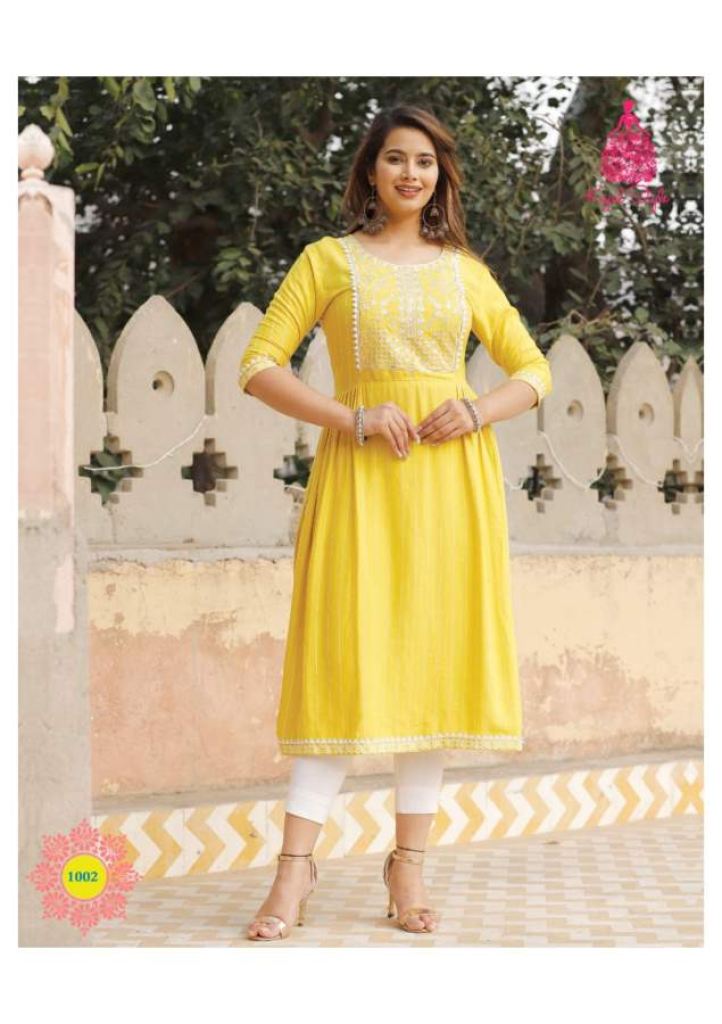 Kajal Style Urban Line Vol 1 Designer Rayon Kurtis Catalog