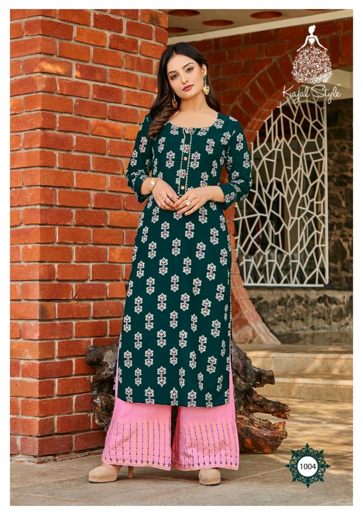 Kajal style Fashion Diva  vol 1 Rayon Fancy Embroidery Work With Classy Prints   catalog 