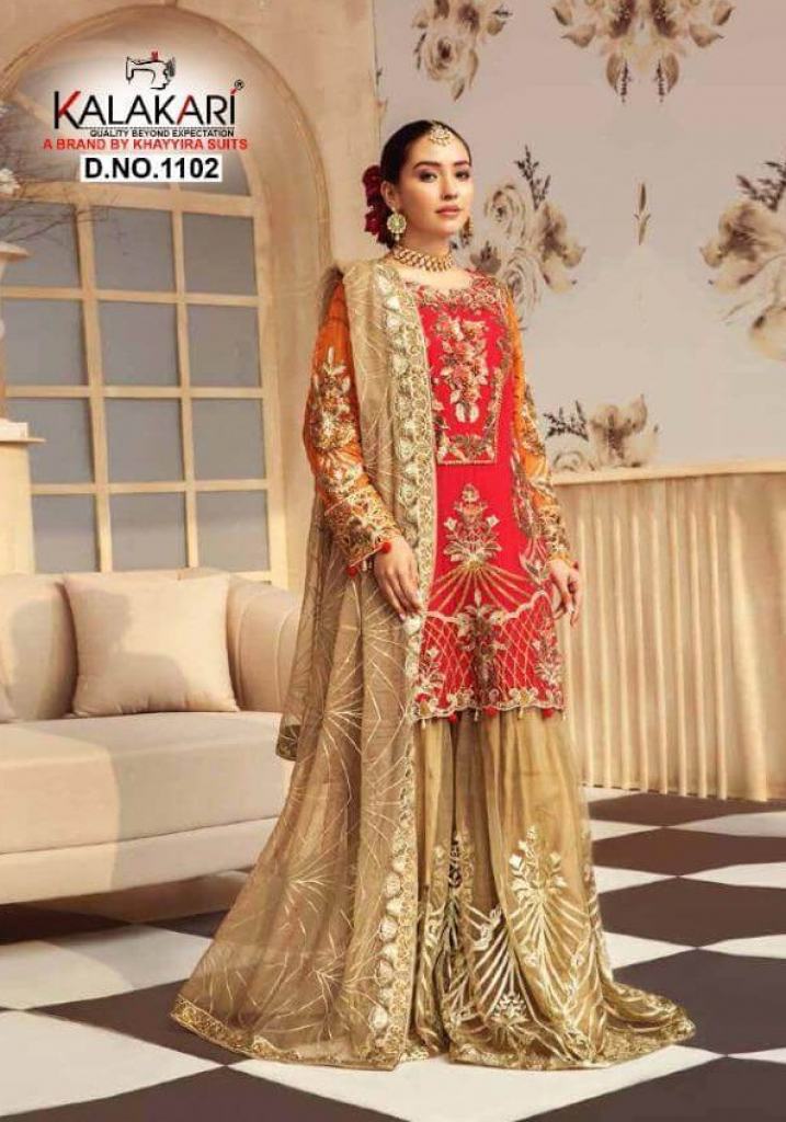 Kalakari Zeenat Georgette Embroidery Pakistani Salwar catalog 