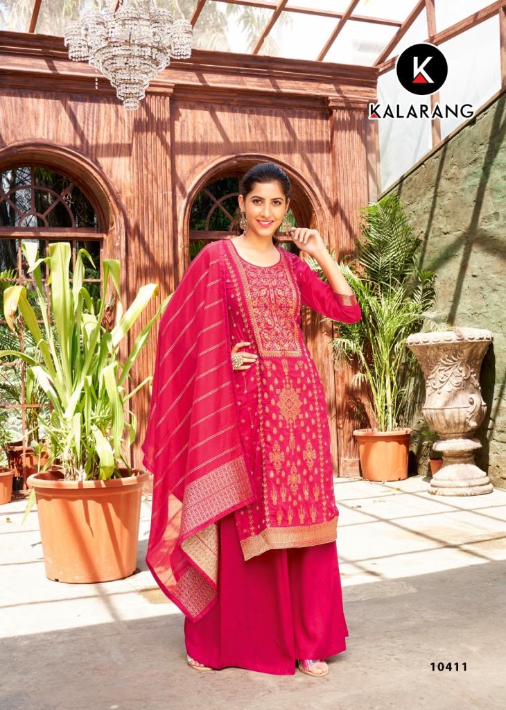 Kalarang Aarti Fancy Designer Dress Material Collection