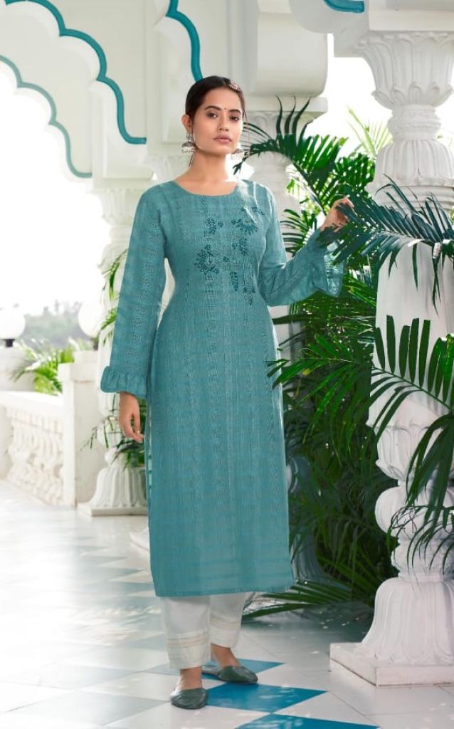 Kalaroop Beetle Fancy Rayon Embroidery Kurtis Catalog