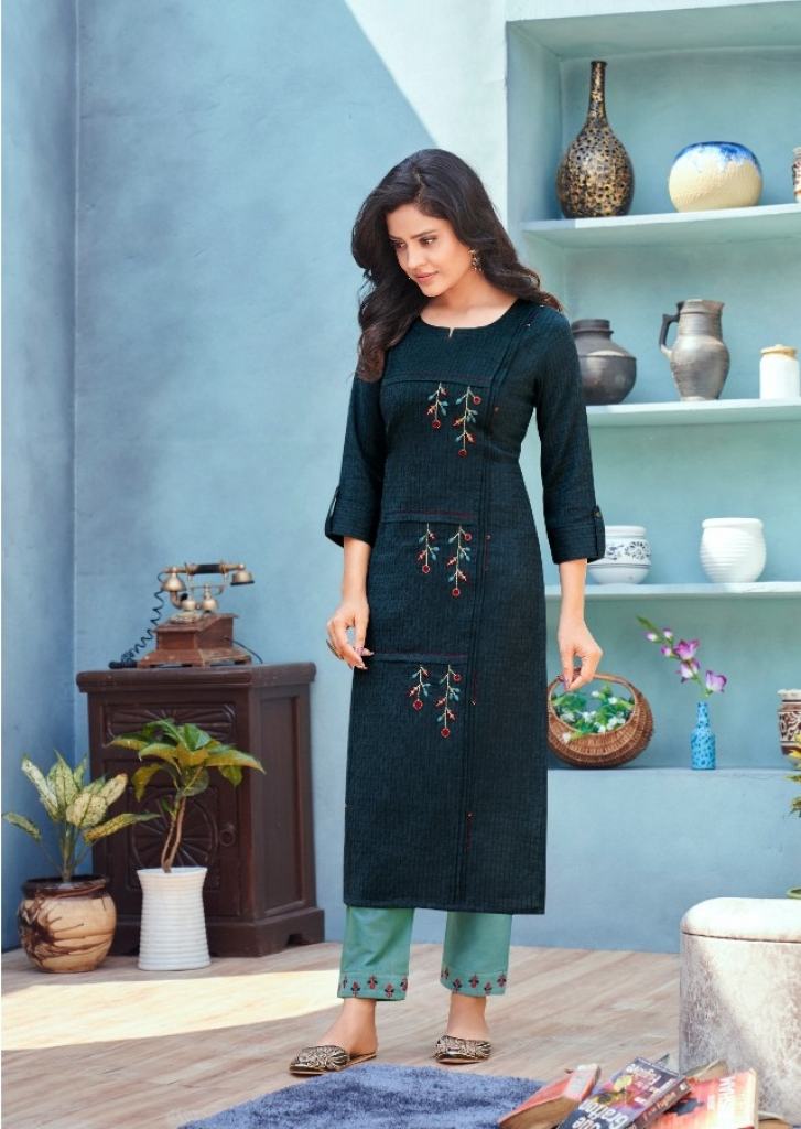 Kalaroop Launching Emli Designer Wholesale Kurtis With Bottom 