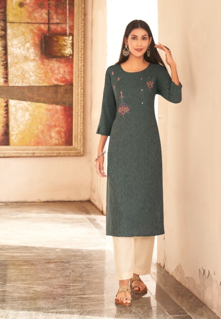 Kalaroop Leemboodi Designer Embroidery Weaving Kurti catalog 