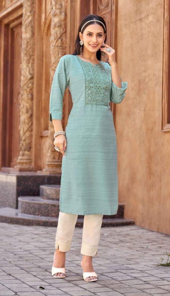 Kalaroop Vanessa Fancy Long Kurti With Bottom Collection