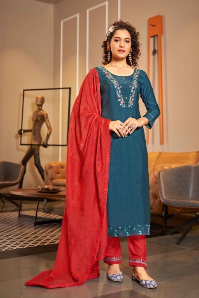 Kalaroop Zara Fancy Designer Kurtis With Bottom Dupatta Collection