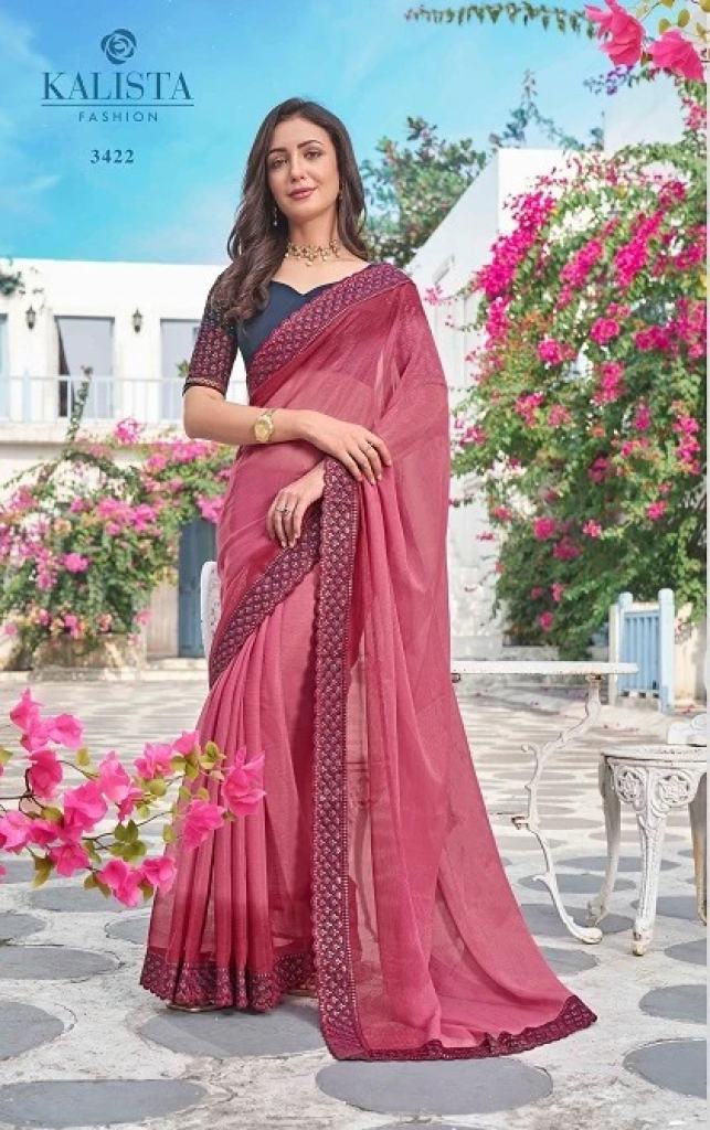 Kalista Resham Party Wear Designer Vichitra Silk Saree