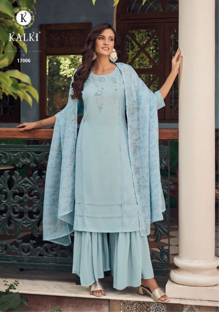 Kalki  Baag Muslin Handwork Designer Fancy Top Bottom with Dupatta collection