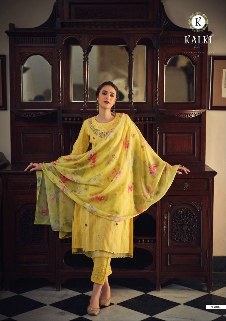 Kalki Begum Pure cotton Fancy Hand work top bottom with dupatta 