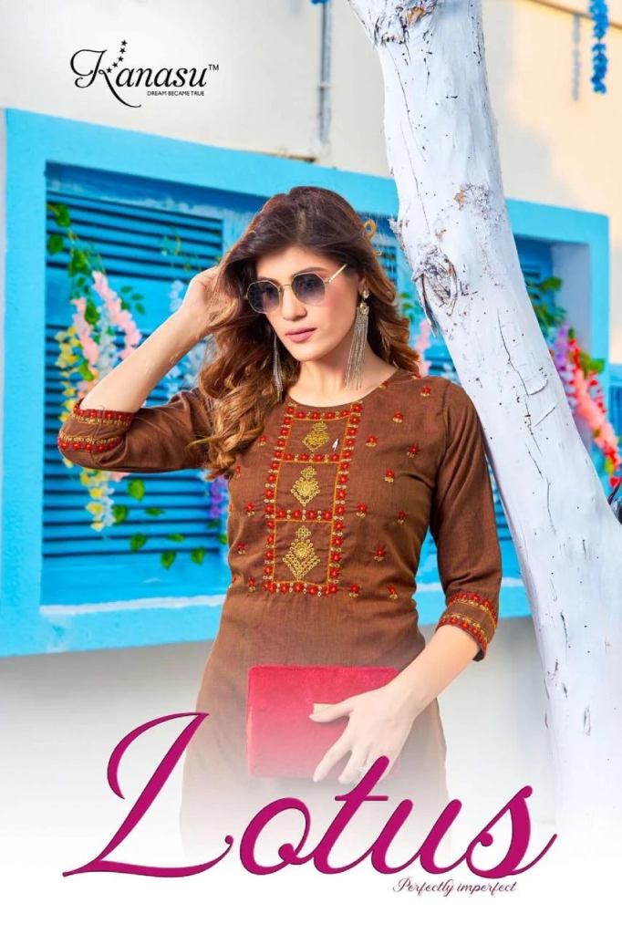 Kanasu Lotus Vol 2 Heavy Blueberry Rayon Kurtis