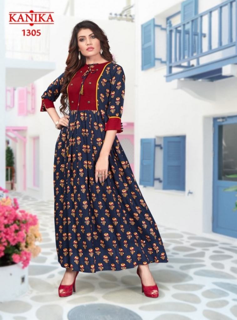 Kanika presents vintage Long Gown kurti collection,this catalog rayon ...