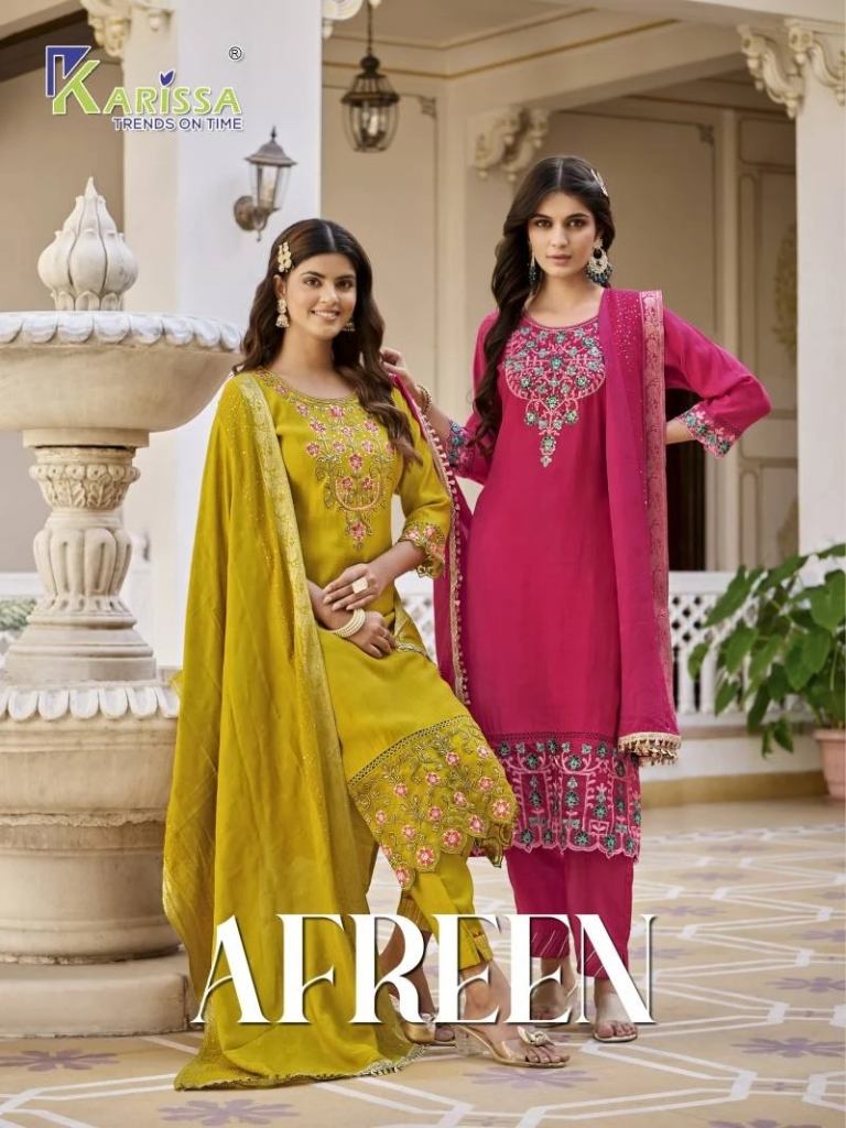 Karissa Afreen Premium Viscose Silk Top Bottom With Dupatta