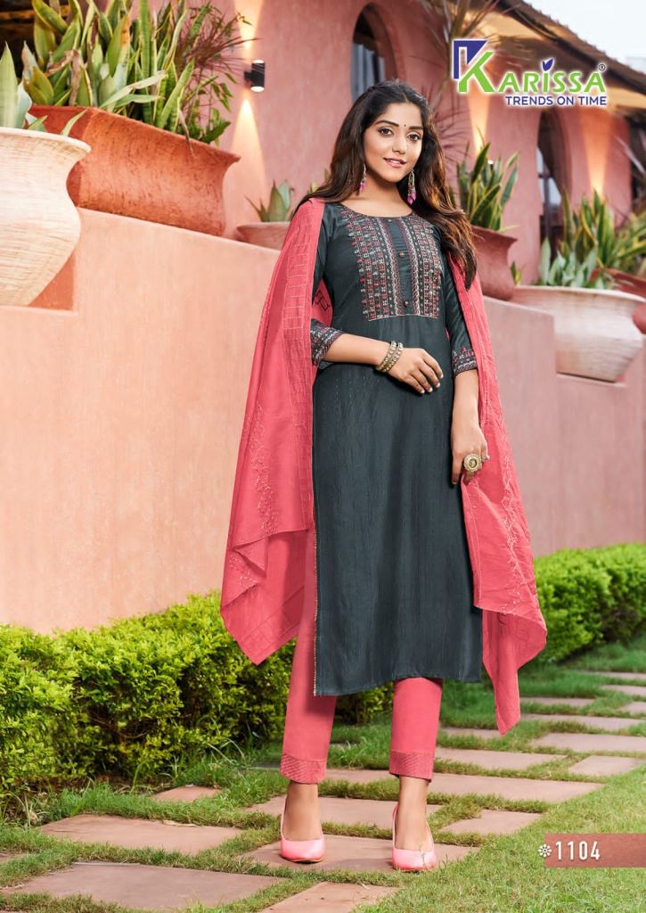 Karissa Akshara Vol 1 Fancy Kurti With Bottom Dupatta Collection