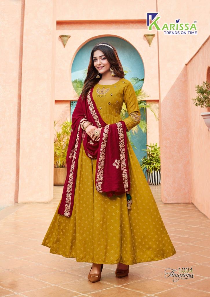 Karissa Anupama Festive Wear Gown With Dupatta Collection Buy Wholesale Kurtis Catalogs