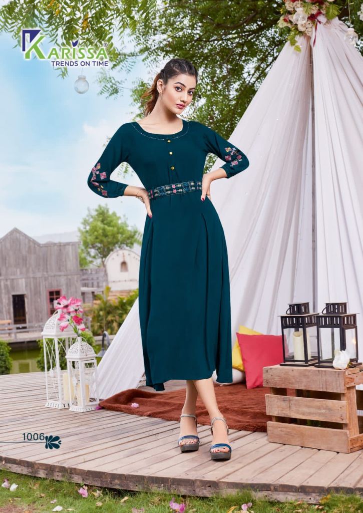 Karissa Kesariya Ethnic Wear Designer	Viscose gown  Kurti Collection