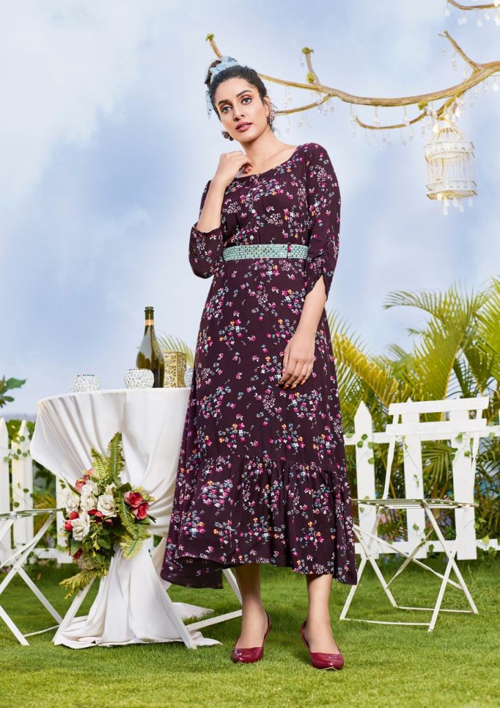 Karissa Kinlee Nx Vol 2 Rayon mill print Long Kurti 