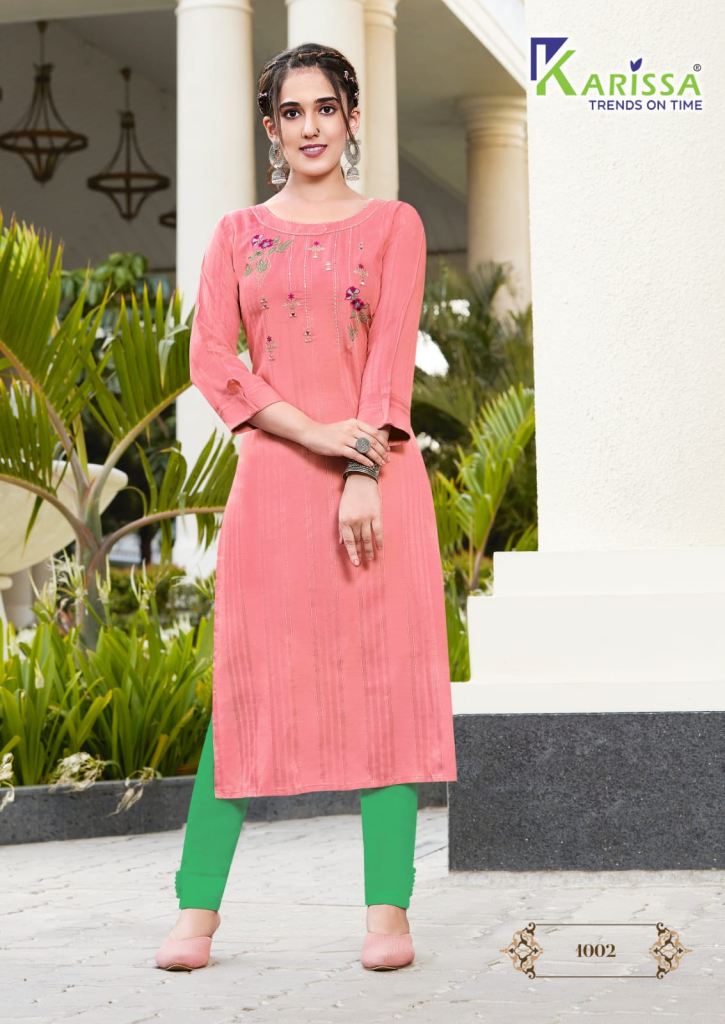 Karissa Rim Zim  Viscose Manual work Designer Kurti Collection