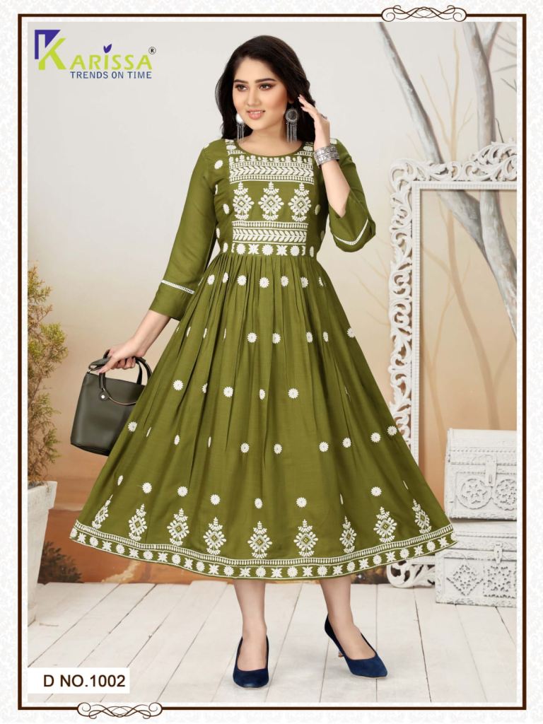  Karissa Rutwa Fancy Wear Long Anarkali Kurti Catalog 