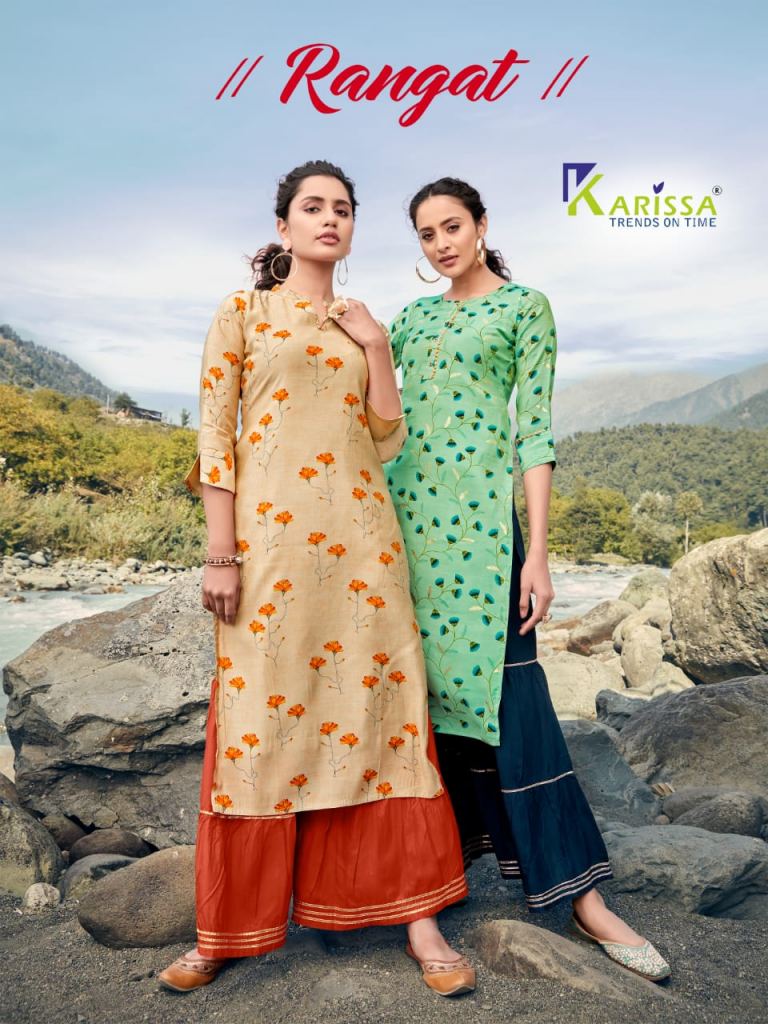 Karissa  presents  Rangat Stylish Kurti With Bottom Collection
