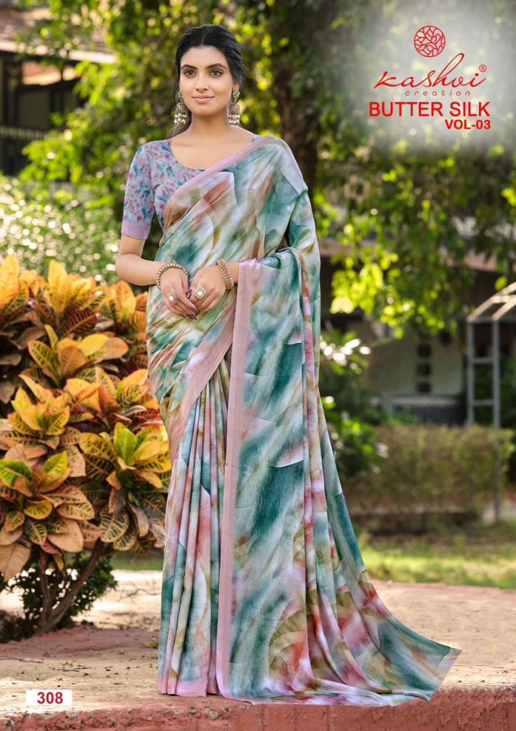 Kashvi Butter Silk Vol 3 Digital Printed Saree