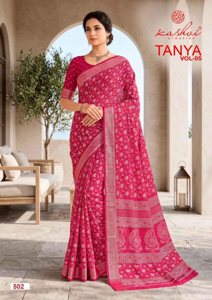 Kashvi Tanya Vol 5 Viscose Border Printed Saree