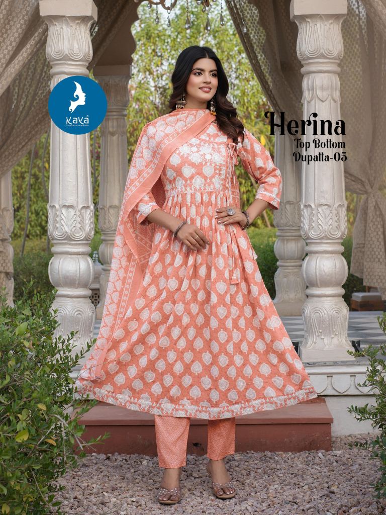 Kaya Herina Anarkali Kurti With Bottom Dupatta